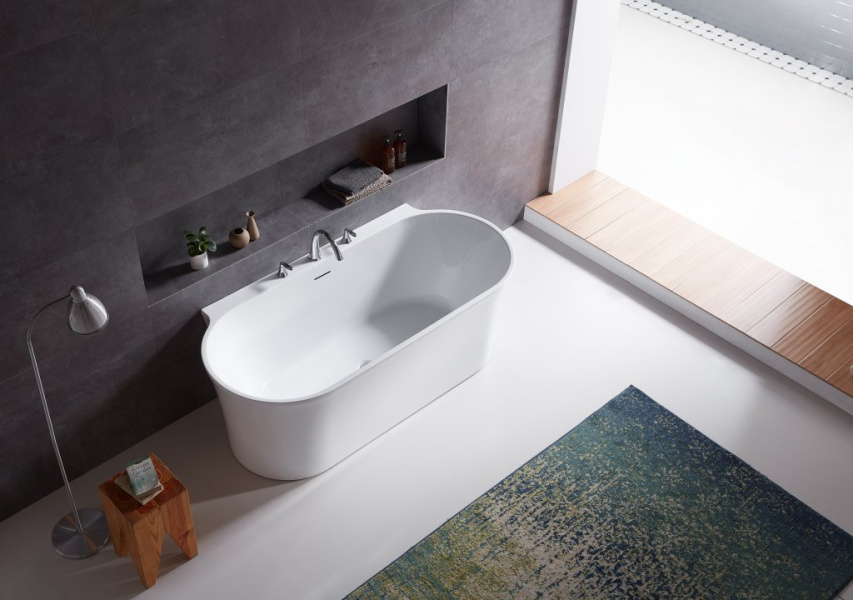 Ванна акриловая BelBagno 170х80 см пристенная белая BB409-1700-800 (детальная фотография), 170x80 см