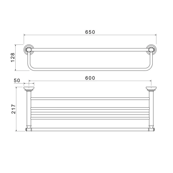 Полотенцедержатель Акватек Классик хром AQ4515CR (детальная фотография), современные, hi-tech