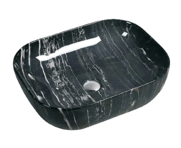 Раковина SantiLine 50 см черный мрамор SL-7029 (детальная фотография)