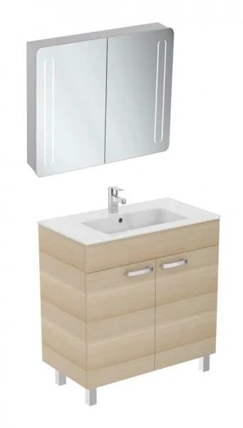 Тумба с раковиной напольная Ideal Standard Tempo E3241 80 см с 2-мя дверцами (детальная фотография), напольная, пристенная