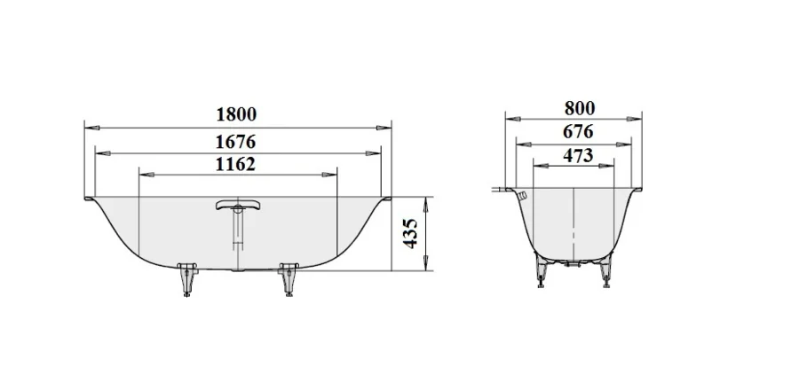 Стальная ванна Kaldewei Silenio Мод. 676 180 х 80 см, 2676.0001.0001 (детальная фотография), стальные