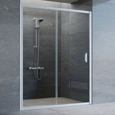 Душевая дверь профиль матовый хром стекло прозрачное Vegas-glass