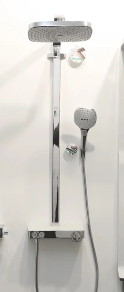 Душевая стойка Hansgrohe Raindance Select белый/хром 27126400 (детальная фотография), с тропическим душем
