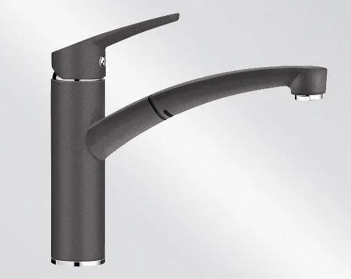 Смеситель для кухни темная скала Blanco Nea-S 520306 (детальная фотография), высокие, округлая форма