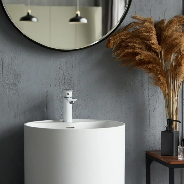 Раковина напольная Montebianco Pisa Rubinetto 45 см белая 11234 (детальная фотография), белые