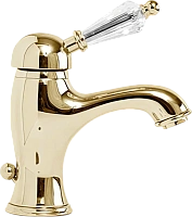 Смеситель для раковины Cezares Vintage золото 24 карат, ручка с кристаллом Swarovski