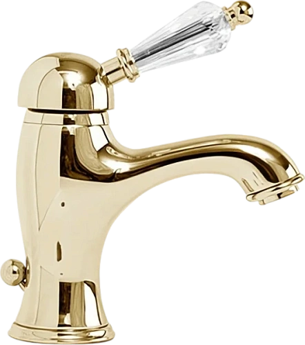 Смеситель для раковины Cezares Vintage золото 24 карат, ручка с кристаллом Swarovski - фото 3