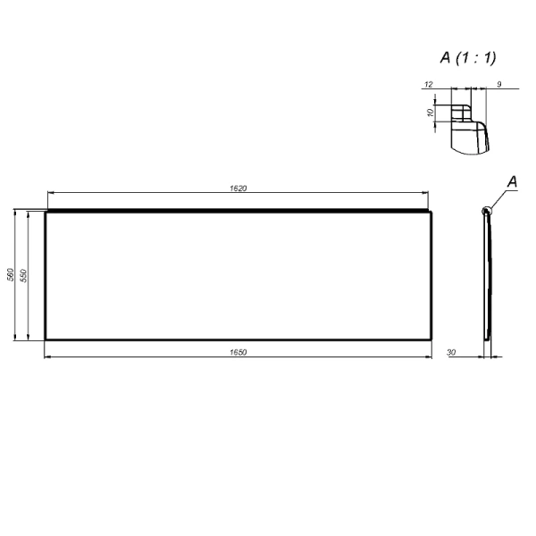 Фронтальная панель Am.Pm X-Joy 165 см белая W94A-165-070W-P (детальная фотография), по запросу
