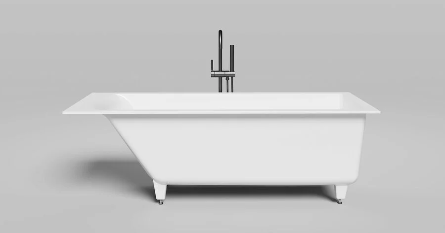 Ванна из искусственного камня Salini Cascata Kit 170х70 см белая глянцевая 104813G (детальная фотография), современныe, hi-tech