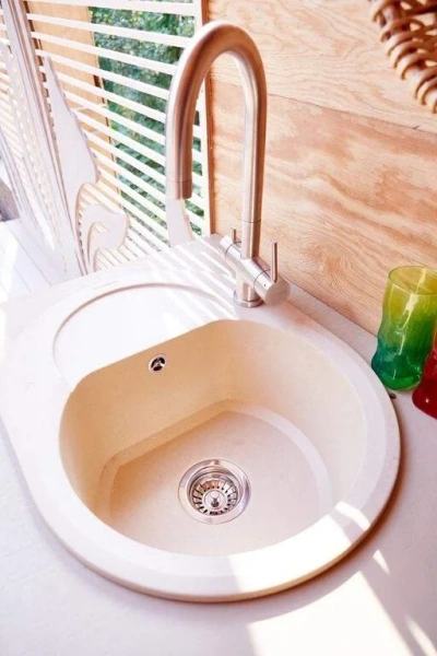 Мойка для кухни Omoikiri Sakaime 60E-GR 60 см Leningrad Grey 4993544 (детальная фотография), из искусственного гранита