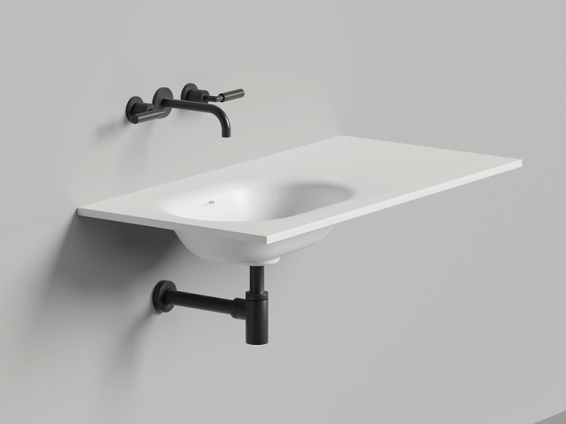 Раковина Salini Onda Flow Oval 200 см белый матовый 1402204MN (детальная фотография), современные, hi-tech