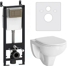 Унитаз с инсталляцией Damixa Jupiter с клавишей глянцевый хром