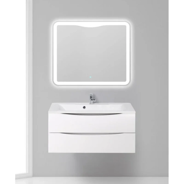 Тумба под раковину подвесная BelBagno Marino 110 см bianco lucido MARINO-1100-2C-SO-BL-P (детальная фотография), подвесная, пристенная