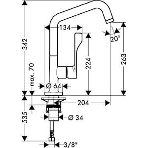 Смеситель для кухни Axor Citterio 39850 (детальная фотография), для кухни