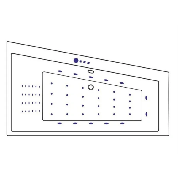 Ванна гидромассажная Excellent Sfera Slim Nano 170 x 100 см, правая, белый/хром, WAEX.SFP17S.NANO.CR (детальная фотография), современныe, hi-tech