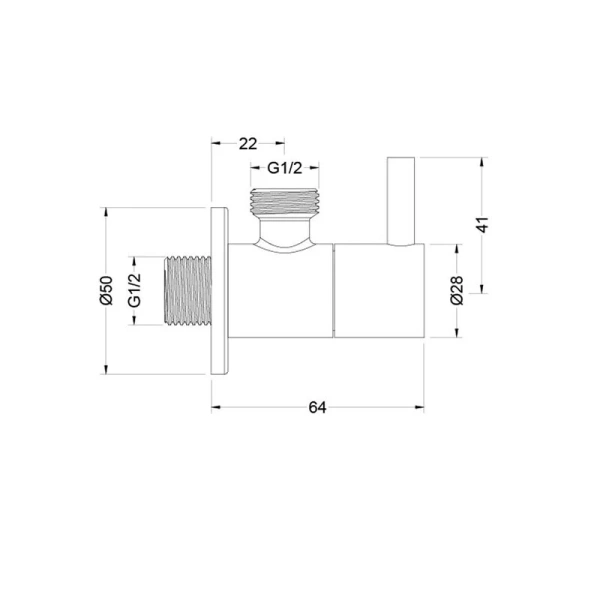 Угловой вентиль Акватек хром AQ2452CR (детальная фотография), в наличии