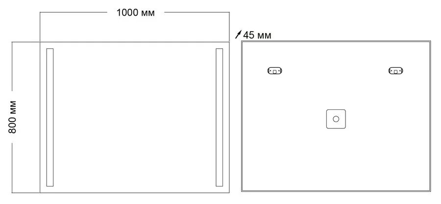 Зеркало с подсветкой Grossman Norma 100 см прямоугольное 1010080 (детальная фотография), по запросу