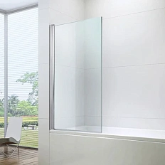 Шторка для ванны Berges River S 80х145 см прозрачное стекло, профиль хром