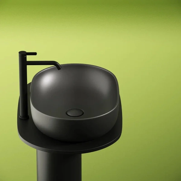 Раковина Ceramica Nova Element 60 см темный антрацит CN6047MDH (детальная фотография), в форме чаши, круглой формы