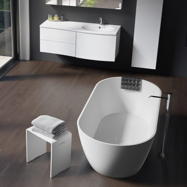 Ванна из литьевого мрамора Riho Bilbao 150х75 см белая B119001105 (детальная фотография), 150x75 см