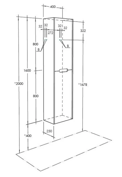 Шкаф-пенал подвесной Акватон Оливия 40 см грей/дуб ойстер 1A254603OLUG0 (детальная фотография), в наличии