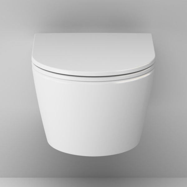 Унитаз подвесной Am.Pm Func безободковый белый C8F1700SC (детальная фотография), с горизонтальным, прямым выпуском, с прямым выпуском