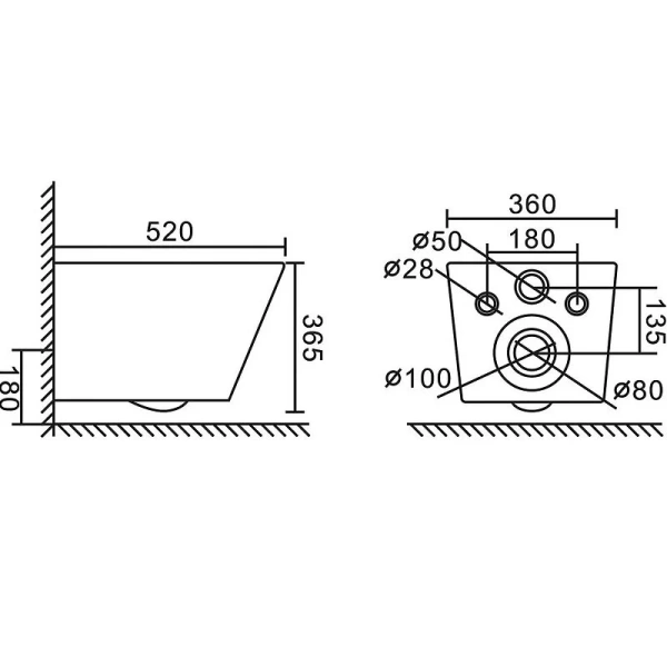 Унитаз подвесной BelBagno Ardente-C черный матовый BB3202CHR-MB (детальная фотография), подвесные, встраиваемые
