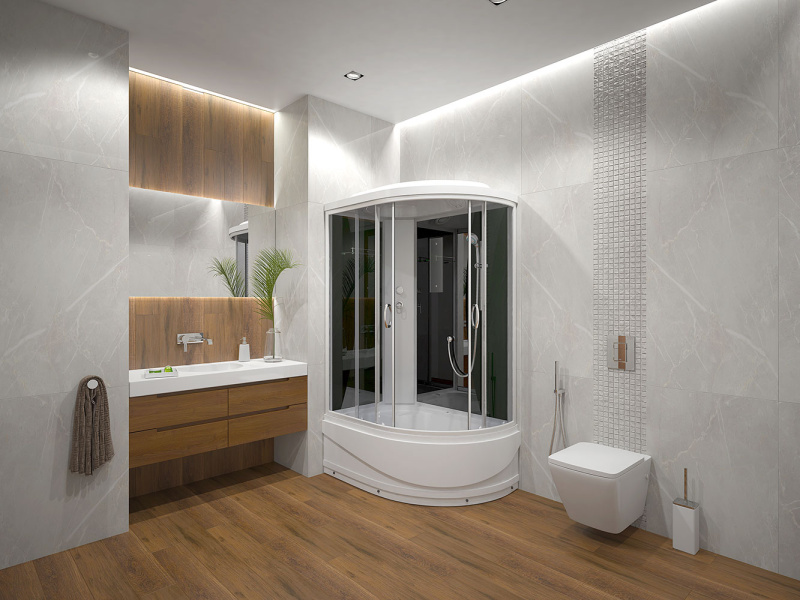 Душевая кабина Erlit Comfort 120x80 см черная задняя стенка ER3512TPL-C4-RUS (детальная фотография), асимметричные