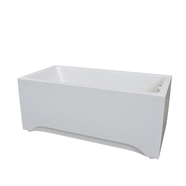 Акриловая ванна Радомир Джоанна 2-89-2-0-1-252Р, 140 x 70 см, фронтальный экран, каркас разборный, сифон, слив-перелив автомат в комплекте, белая (детальная фотография), 140х70