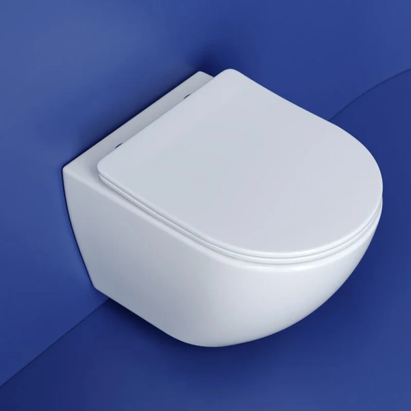 Унитаз подвесной Ceramica Nova Metropol безободковый белый CN4002T (детальная фотография), без бачка, со скрытым бачком