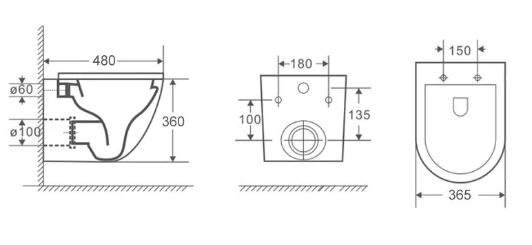 Унитаз подвесной Azario Teramo черный матовый AZ-053E-R-MB SP (детальная фотография), подвесные