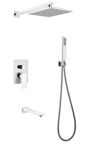 Душевой комплект Abber Weiss Insel белый/хром AF8017W (детальная фотография)