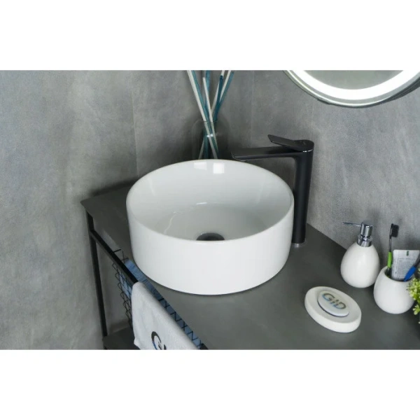 Раковина GID Esfera N9011 40 см белая 51105 (детальная фотография), керамические