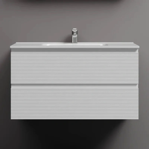 Тумба под раковину подвесная Sancos Folk 90 см белая FL90W (детальная фотография), моноблок