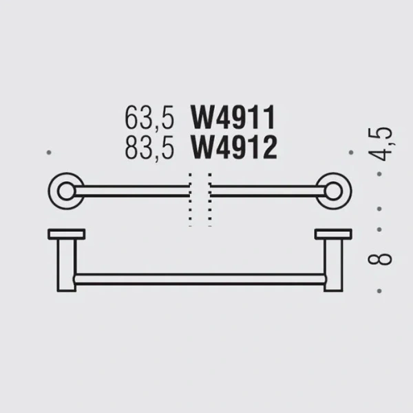 Полотенцедержатель Colombo Plus хром W4911 (детальная фотография), современные, hi-tech