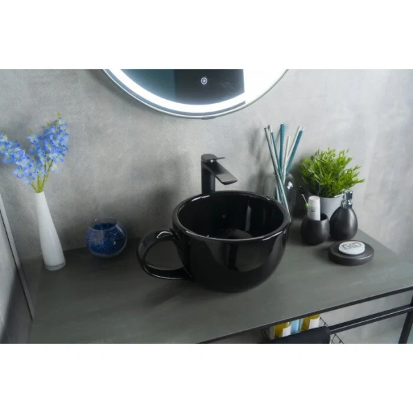 Раковина GID Creativo Nc9077 40 см черная 52230 (детальная фотография), керамические