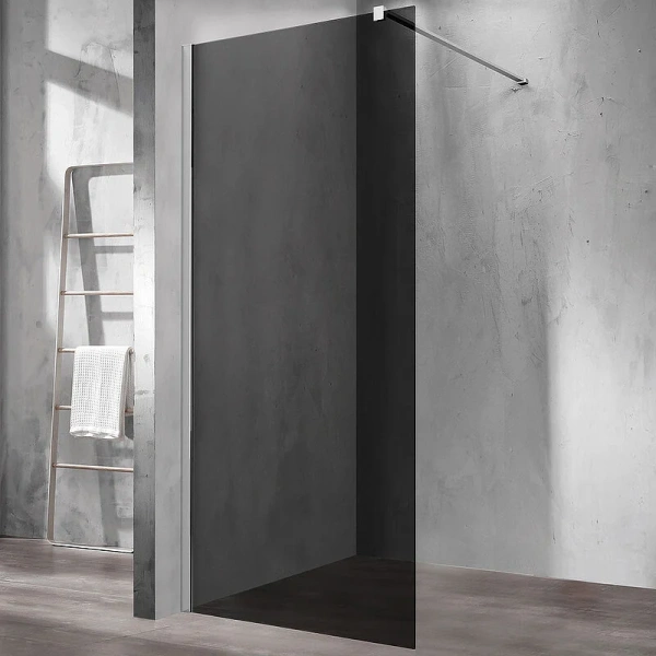 Душевая перегородка Vincea Walk In 80 см профиль вороненая сталь, стекло тонированное VSW-1H800CGGM (детальная фотография), другие