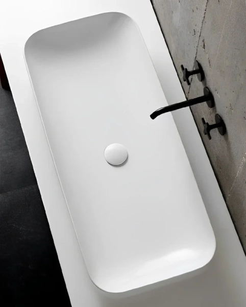 Раковина Azzurra Elegance 90 см прямоугольная ELLG090400S0BI/(ESO90 bi)*0 (детальная фотография), современные, hi-tech