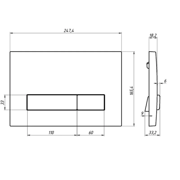 Инсталляция для унитаза BERGES Atom Line кнопка матовый хром 040344 (детальная фотография), с механическим сливом