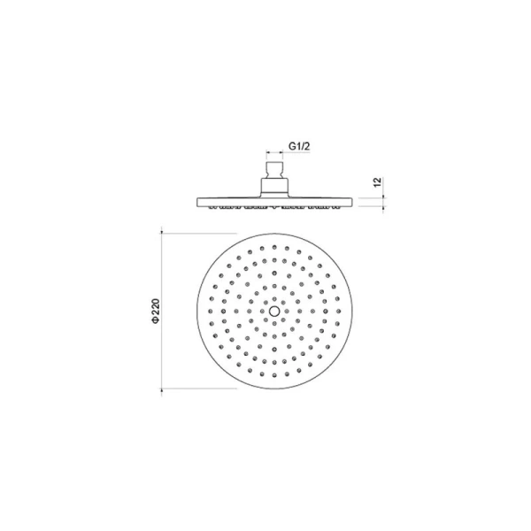 Верхний душ Акватек черный матовый AQ2086MB (детальная фотография), верхние души