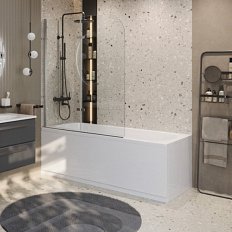 Шторка для ванны Cezares Eco 120х140 см стекло прозрачное