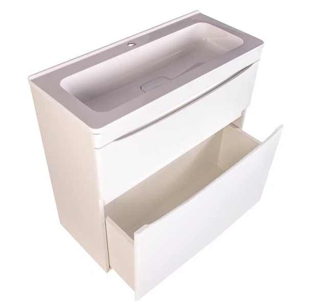 Тумба с раковиной напольная Style Line Бергамо СС-0000236 90 см с ящиками (детальная фотография), современная, hi-tech