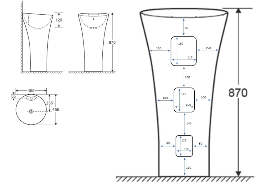 Схема (детальная фотография), из санфарфора