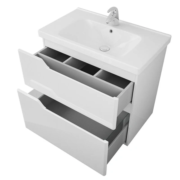 Тумба под раковину подвесная OWL 1975 Hella stor 80 см белая OW24.12.00 (детальная фотография), подвесная, напольная, пристенная