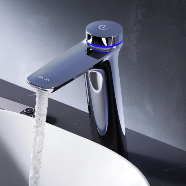 Смеситель для раковины Am.Pm Inspire 2.0 TouchReel электронный высокий, с донным клапаном F50A93400 (детальная фотография), хром