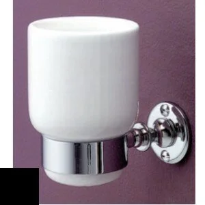 Стакан для ванной керамический, цвет чёрный, фурнитура хром, Devon&Devon First Class DD33070CRNE (детальная фотография)