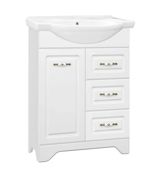 Тумба с раковиной напольная Style Line Олеандр-2 ЛС-00000047 65 см с тремя ящиками (детальная фотография)