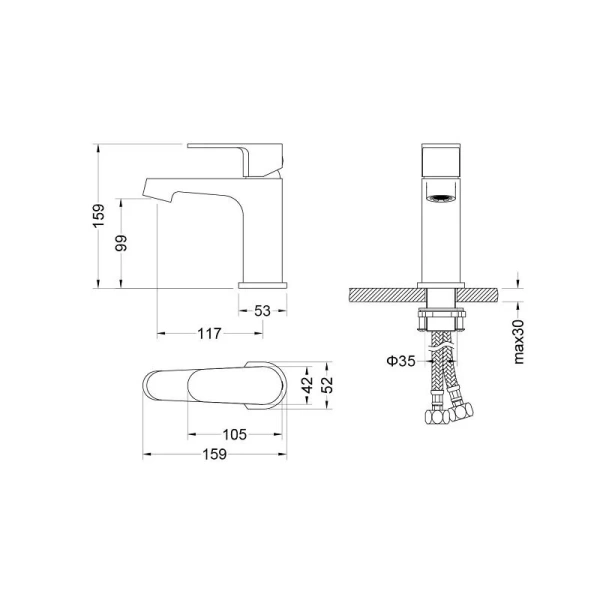 Душевой комплект Акватек Оберон черный матовый AQ1230MB (детальная фотография), душевые комплекты, наборы