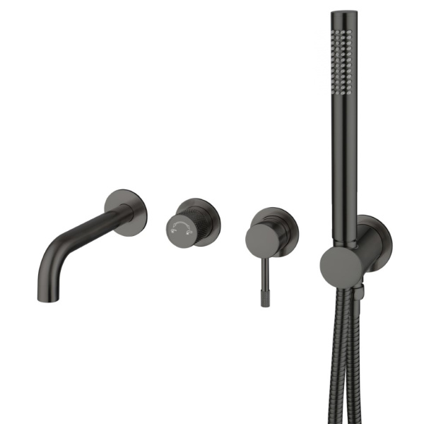 Смеситель для ванны Boheme Uno gun metal 464-3-GM (детальная фотография)