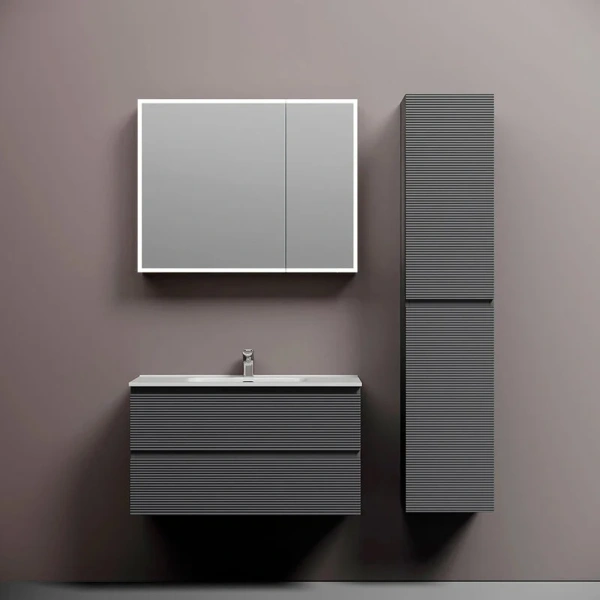 Тумба под раковину подвесная Sancos Folk 90 см Grey Soft FL90GS (детальная фотография), современная, hi-tech